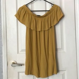 Yellow off the shoulder dress